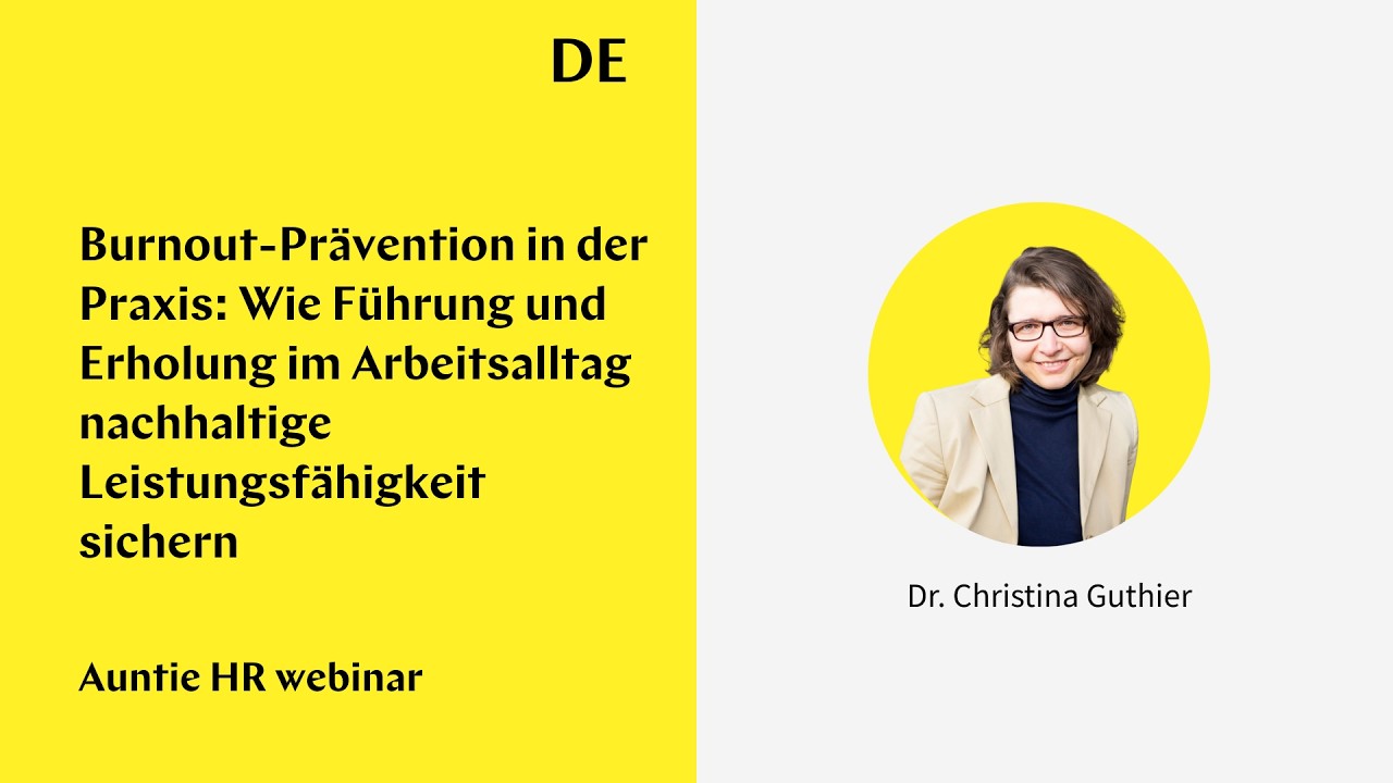 DE Auntie HR Circle webinar: Burnout-Prävention in der Praxis