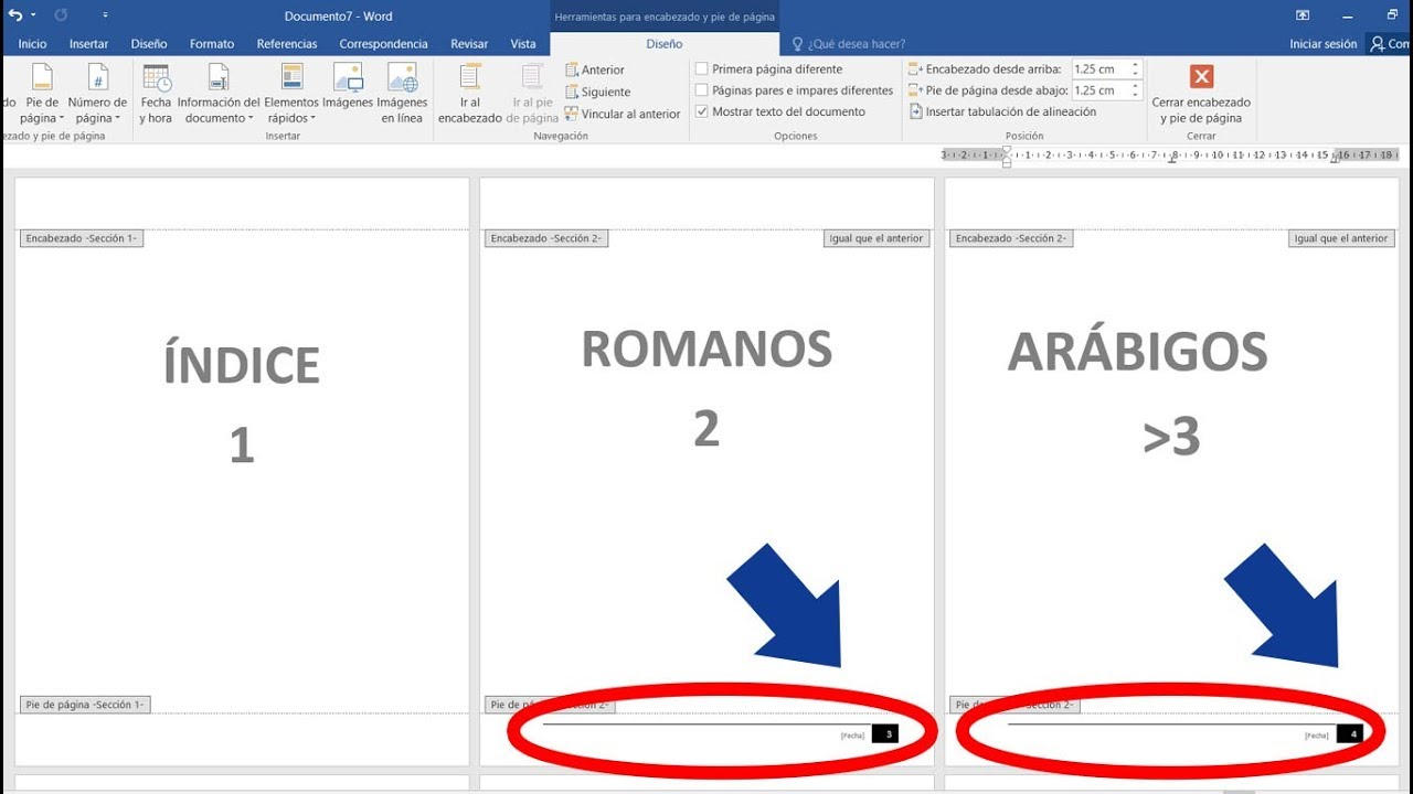 Como numerar en romanos y arábigos en un mismo documento word 2016