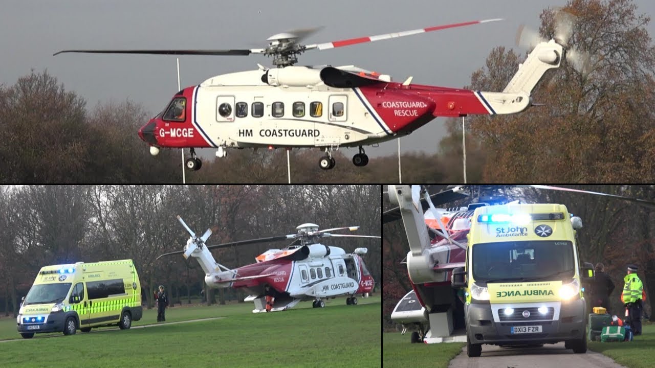 HM Coastguard and St John Ambulance - Patient Transfer via Helicopter in Regents Park!