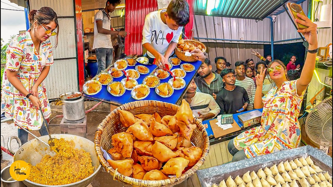 Russian Girl Ka Trending Chicken/Mutton Non-Veg Samosa In Kolkata l Kolkata Street Food