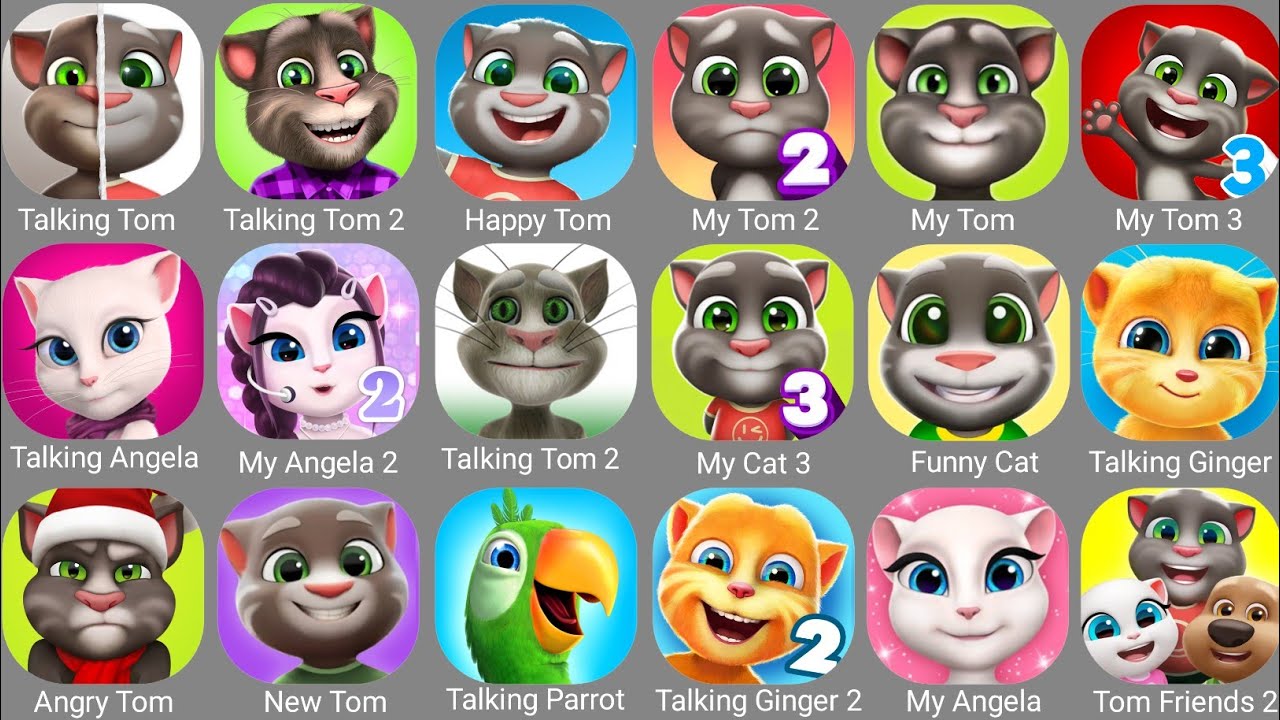 Talking Tom,My Tom 2,Talking Tom 2,My Tom,My Angela 2,Cat Runner,My Cat,Talking Parrot,My Tom