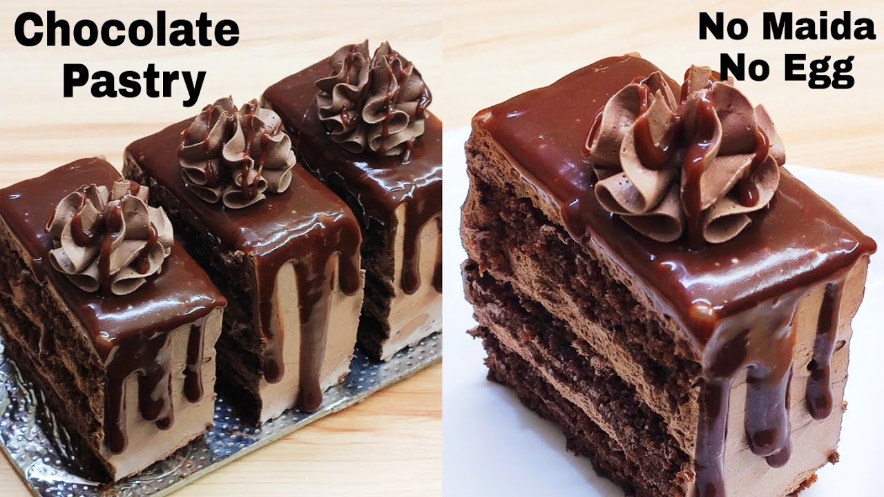 Chocolate Pastry Without Maida, Egg, Oven|Milk Chocolate Pastry|चॉकलेट पेस्ट्री बनाए बिना अंडे, अवन|