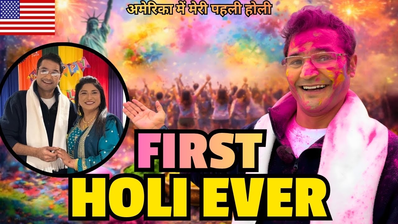 My First Holi Ever in America 🇺🇸 | Family, Colors & Festival Fun at the Hindu Temple
