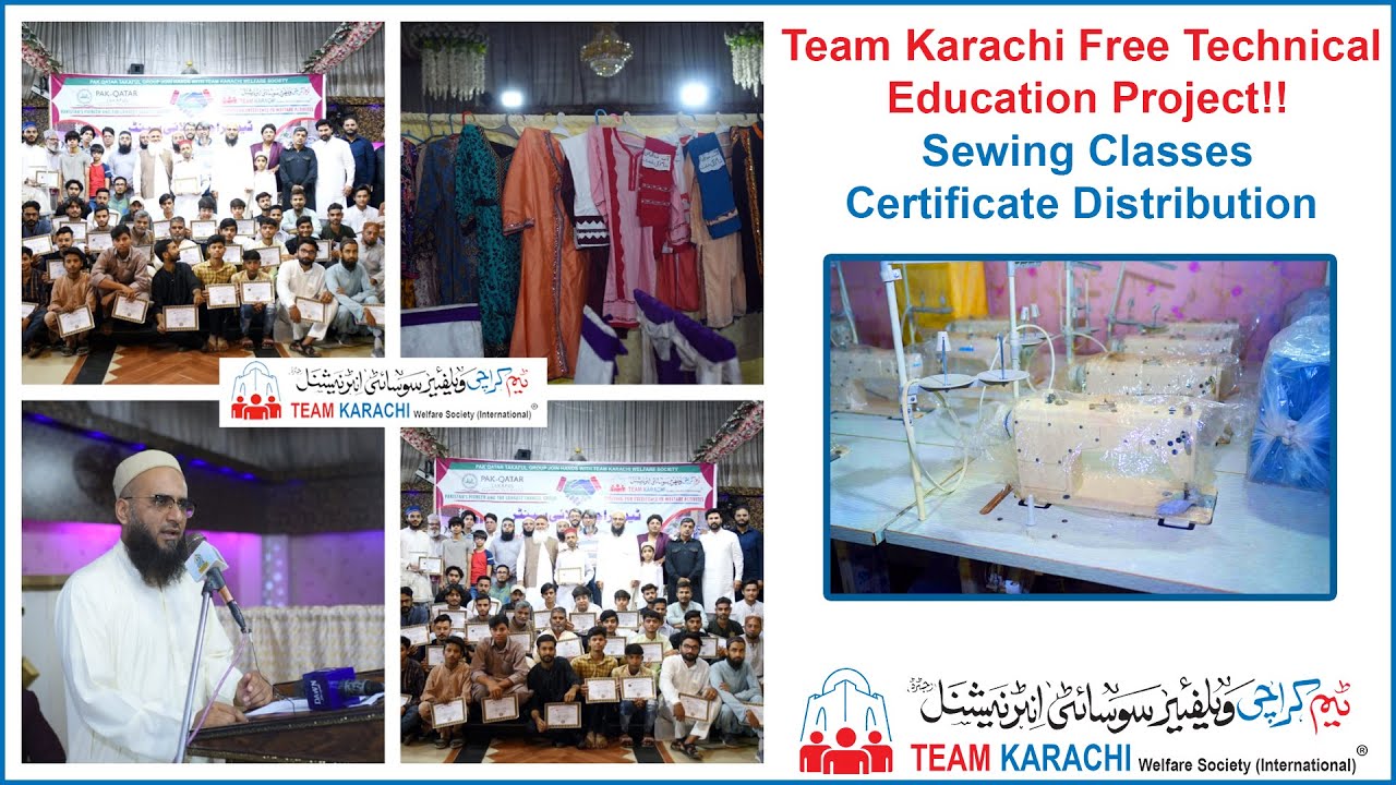 Team Karachi Free Technical Education Project | Sewing Classes Certificate Distribution
