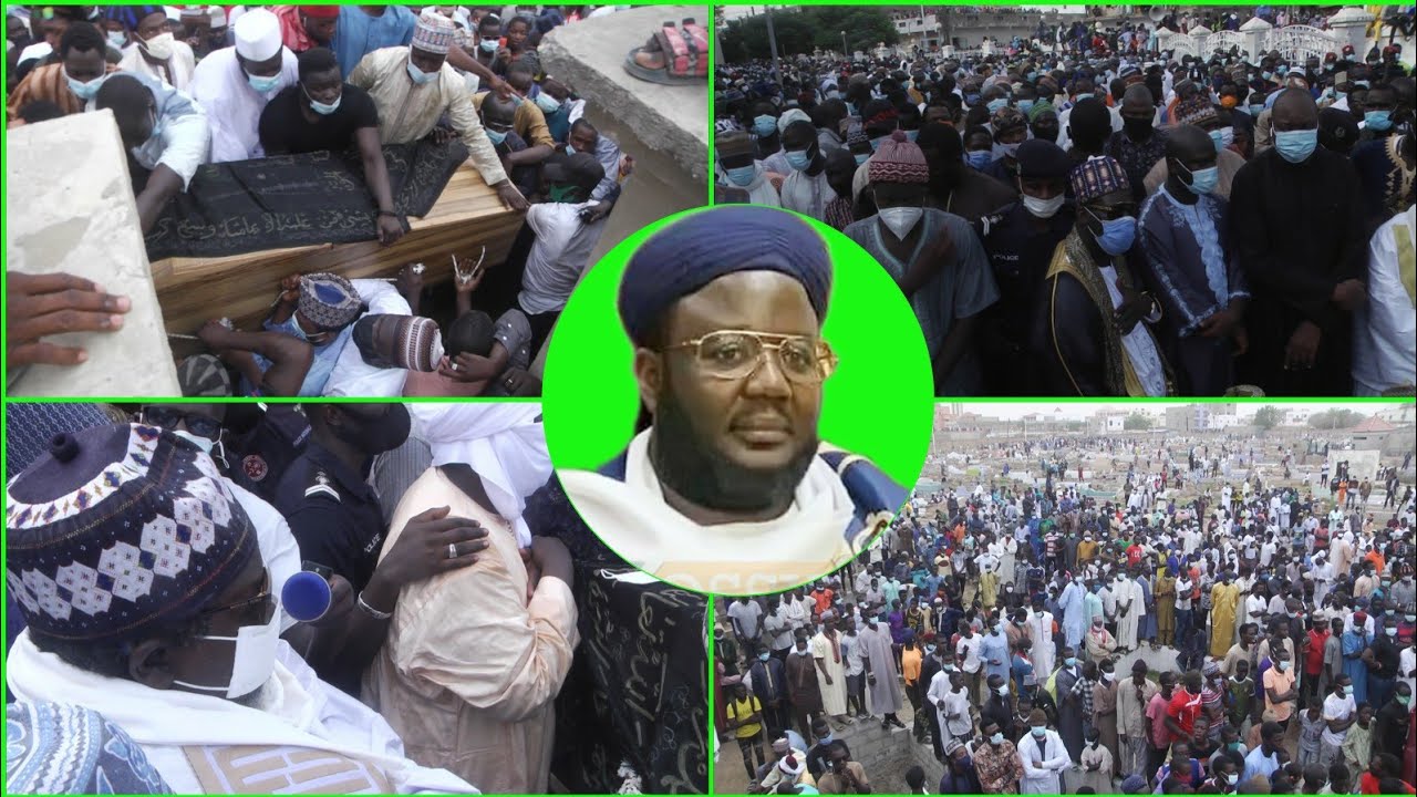 Inhumation de Cheikh Mansour Niass au cimetière de Médina Baye