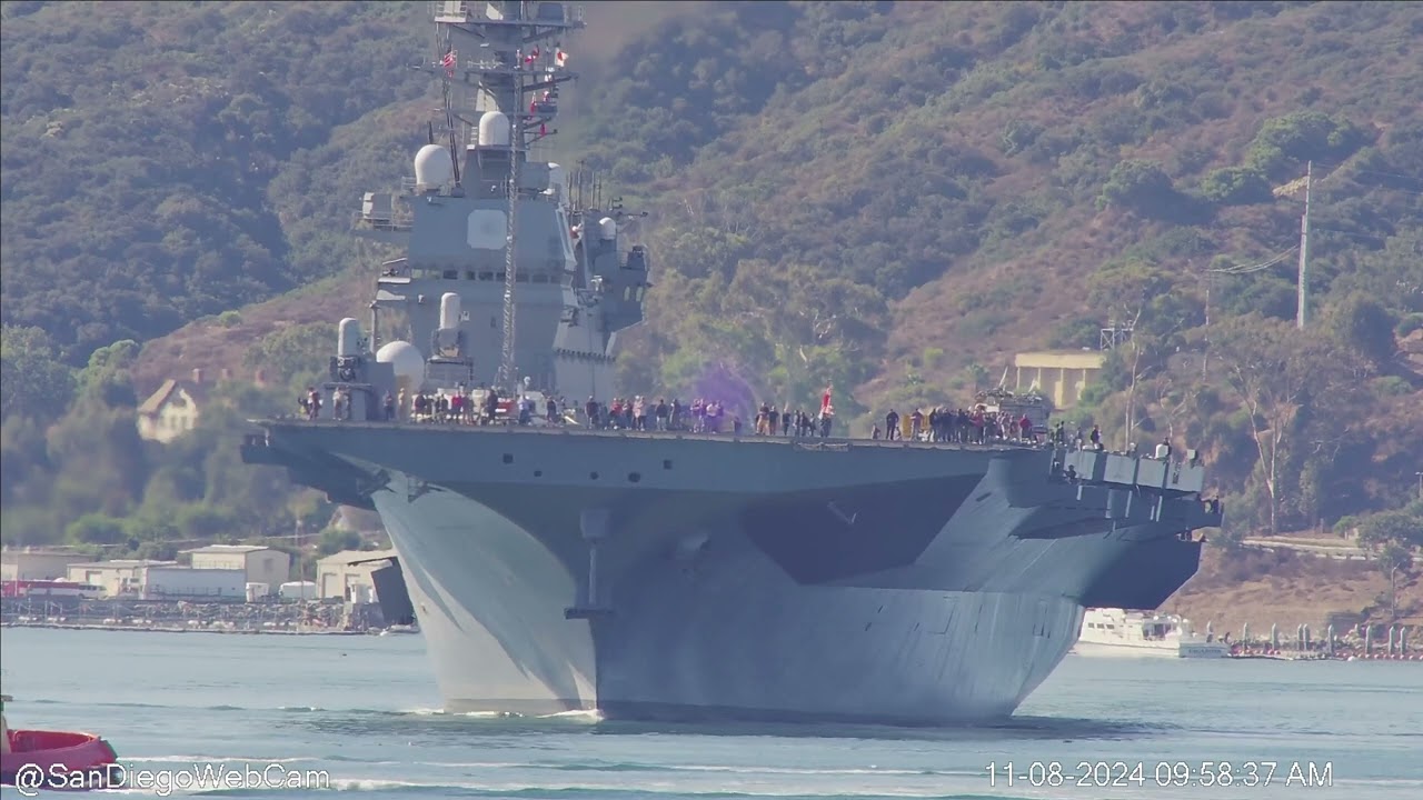 Japan’s Largest Warship, JS Kaga (DDH 184), Returns to San Diego After US Fighter Jet Testing