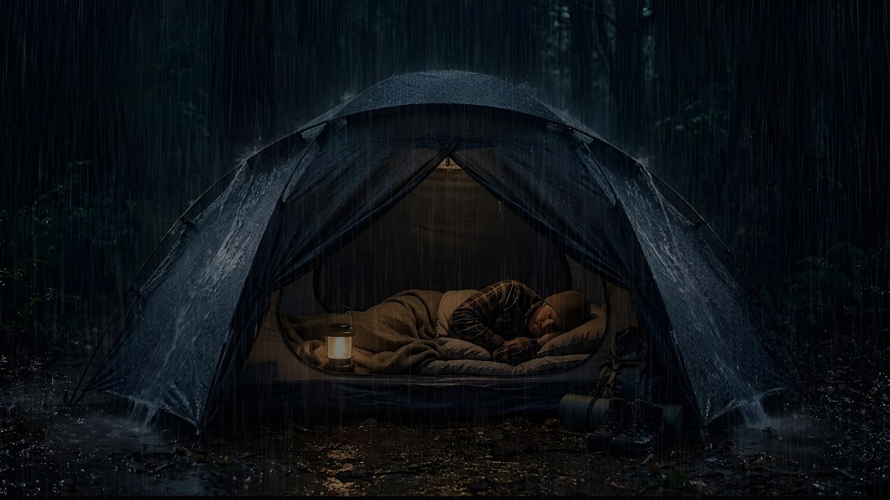 Torrential Rain on a Camping Tent 🌧️ Lost in the Forest for Deep Sleep