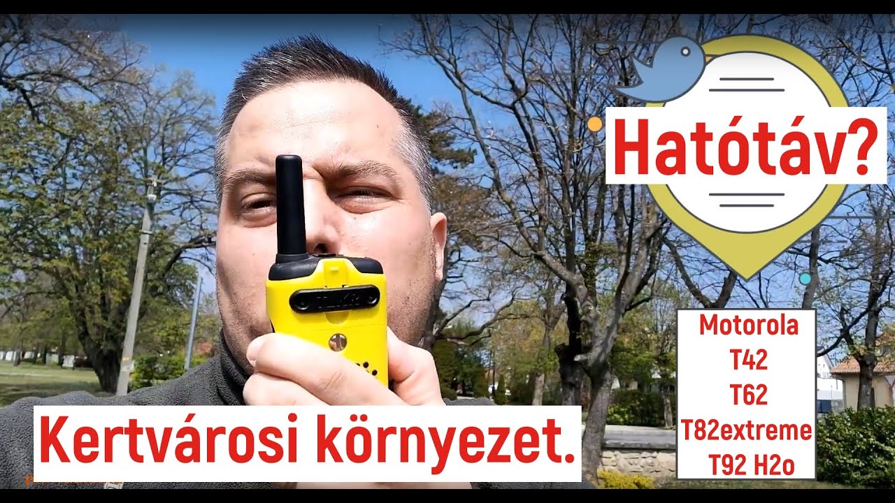 Hatótáv teszt, kertvárosi környezetben. Motorola T42, T62, T82Extreme, T92 rádiókkal