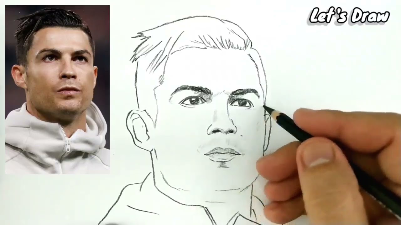 ASMR DRAWING Cristiano Ronaldo / CR7 from manchester united football club