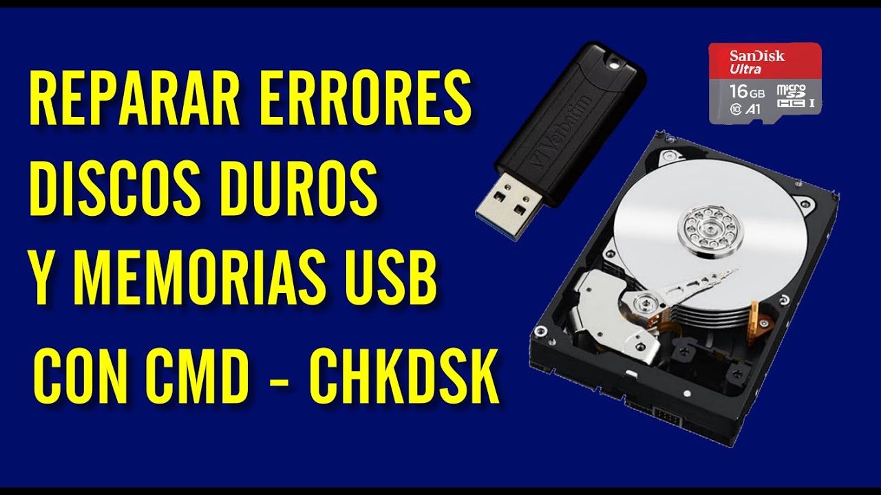 ✅ REPARAR ERRORES DE DISCO DURO Y UNIDADES USB EXTRAIBLES CON CMD Y CHKDSK [TUTORIAL]