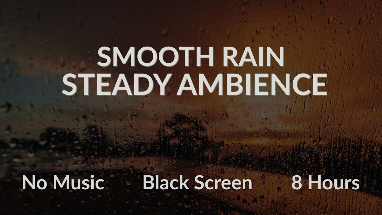 Smooth Steady Rain in the Dark | Black Screen | 8 Hours | No Music
