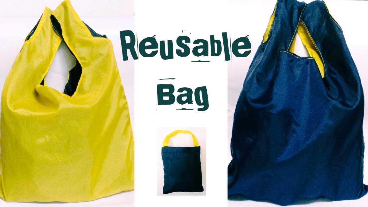TUTORIAL TAS BELANJA LIPAT BOLAK BALIK - DIY FOLDABLE REUSABLE SHOPPING BAG - PENGGANTI PLASTIK
