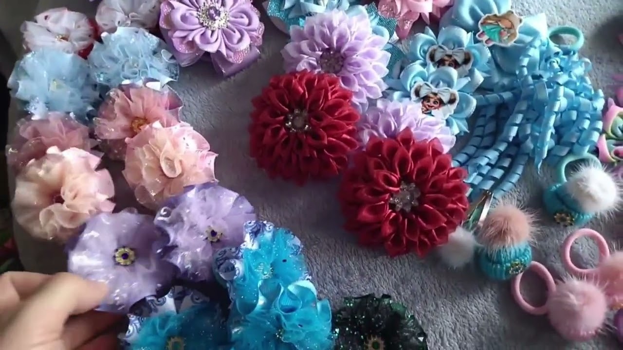 ОБЗОР БАНТИКОВ РУЧНОЙ РАБОТЫ 🎀 КАМЕЛИИ / БАНТИКИ С КУКОЛКАМИ ИЗ ПОЛИМЕРНОЙ ГЛИНЫ / НАБОРЫ