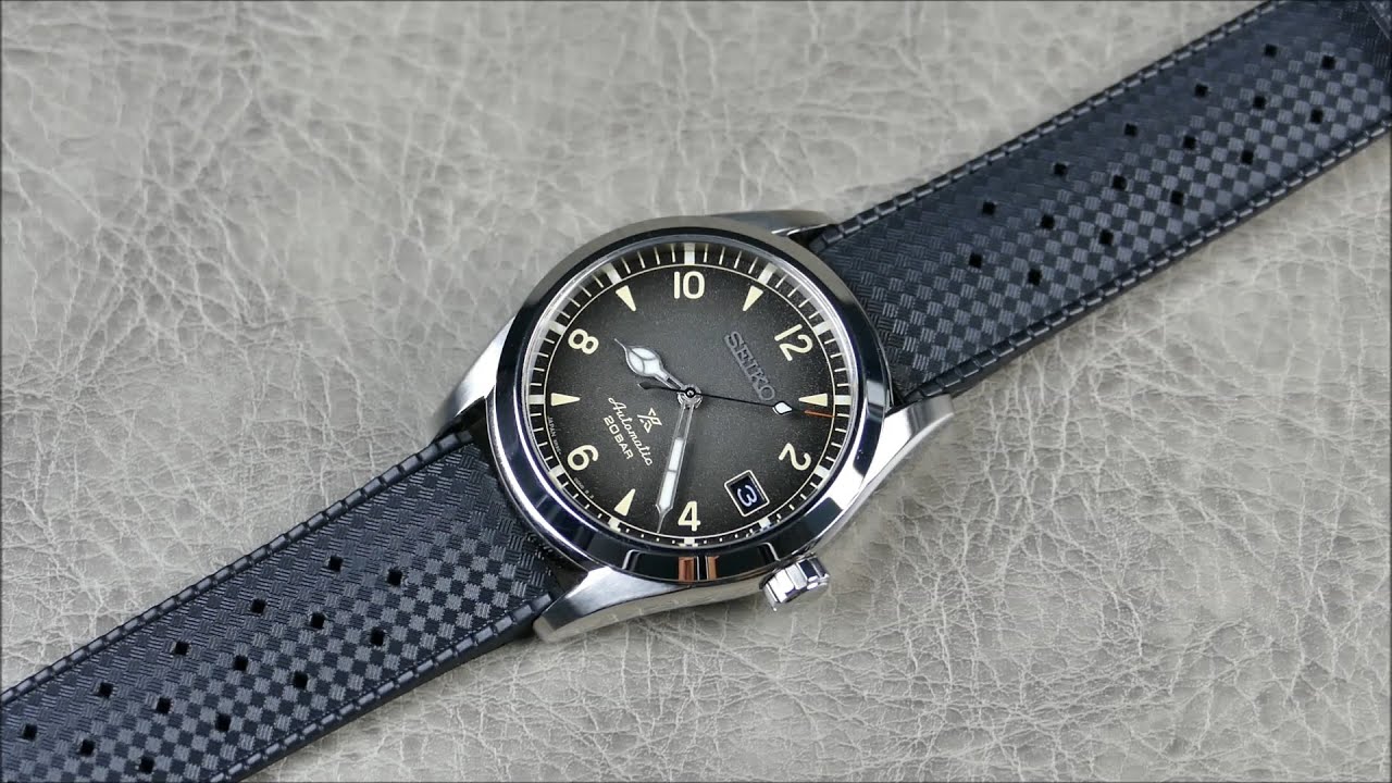 На запястье, без поводка: Seiko Prospex – «Baby» Alpinist SPB159; 38 мм, 200 м WR, AR Sapphire