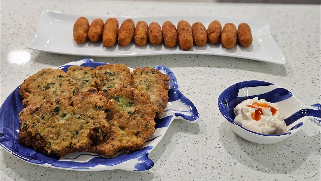 Frituras de Bacalao y Croquetas de Bacalao~ Cod fritters and Cod Croquetas