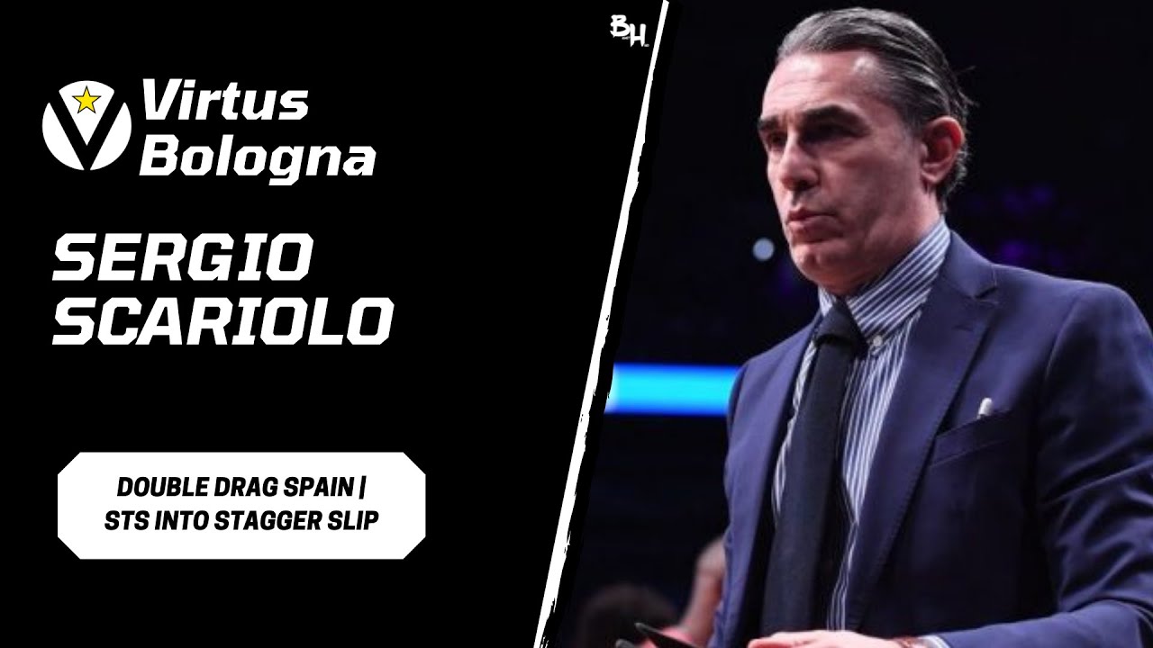 Sergio Scariolo — Virtus Bologna: Double Drag Spain | StS into Stagger Slip
