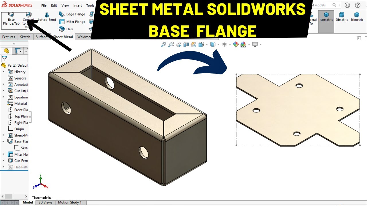 Sheet Metal BASE FLANGE tutorial SolidWorks| CAD with Mohsin