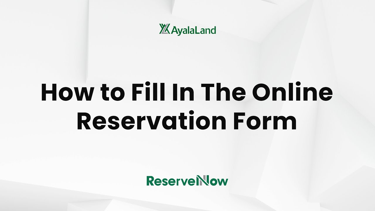 ReserveNow How to Fill In The Online Reservation Form