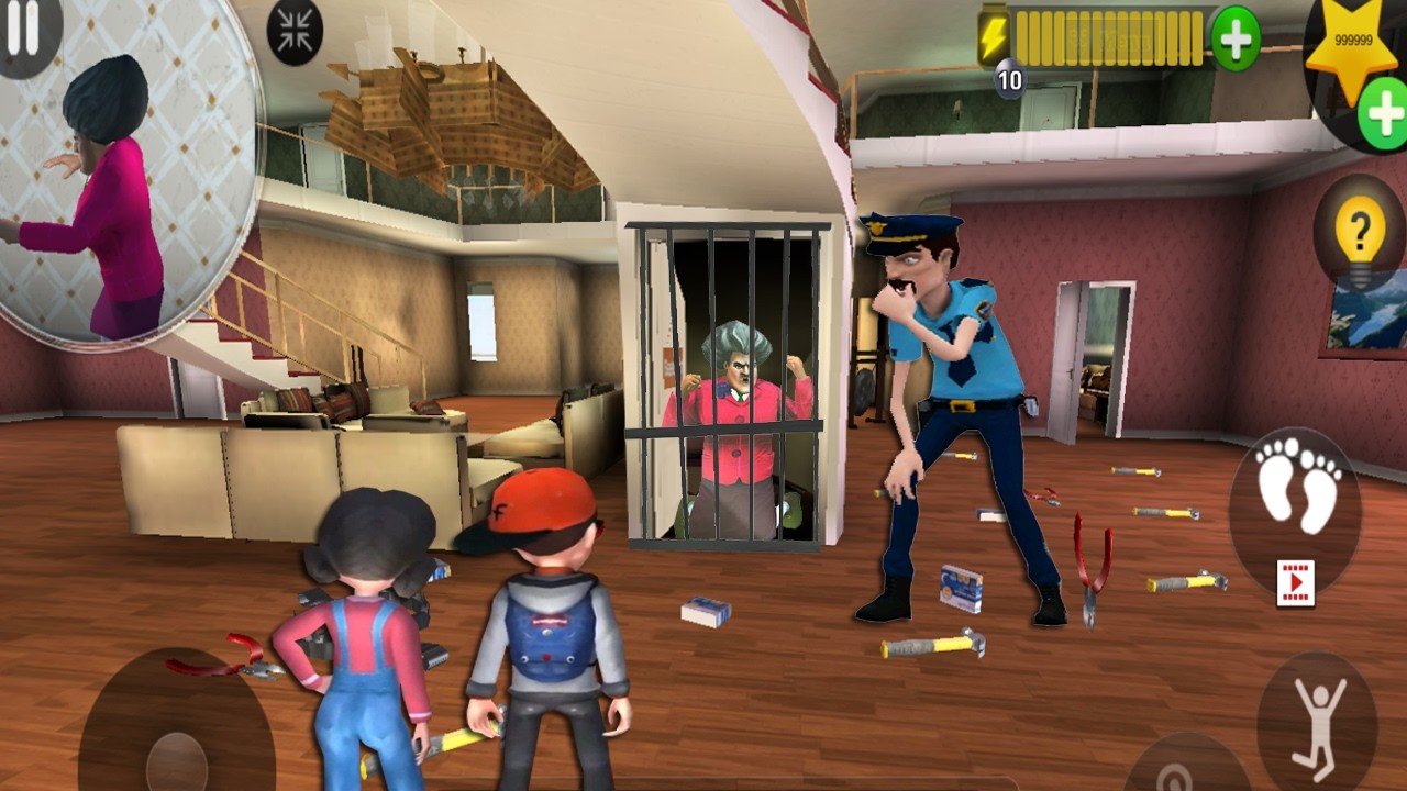 Scary Teacher 3D - New updater - troll Miss T fell face down so fun part 5504#scaryteacher3d