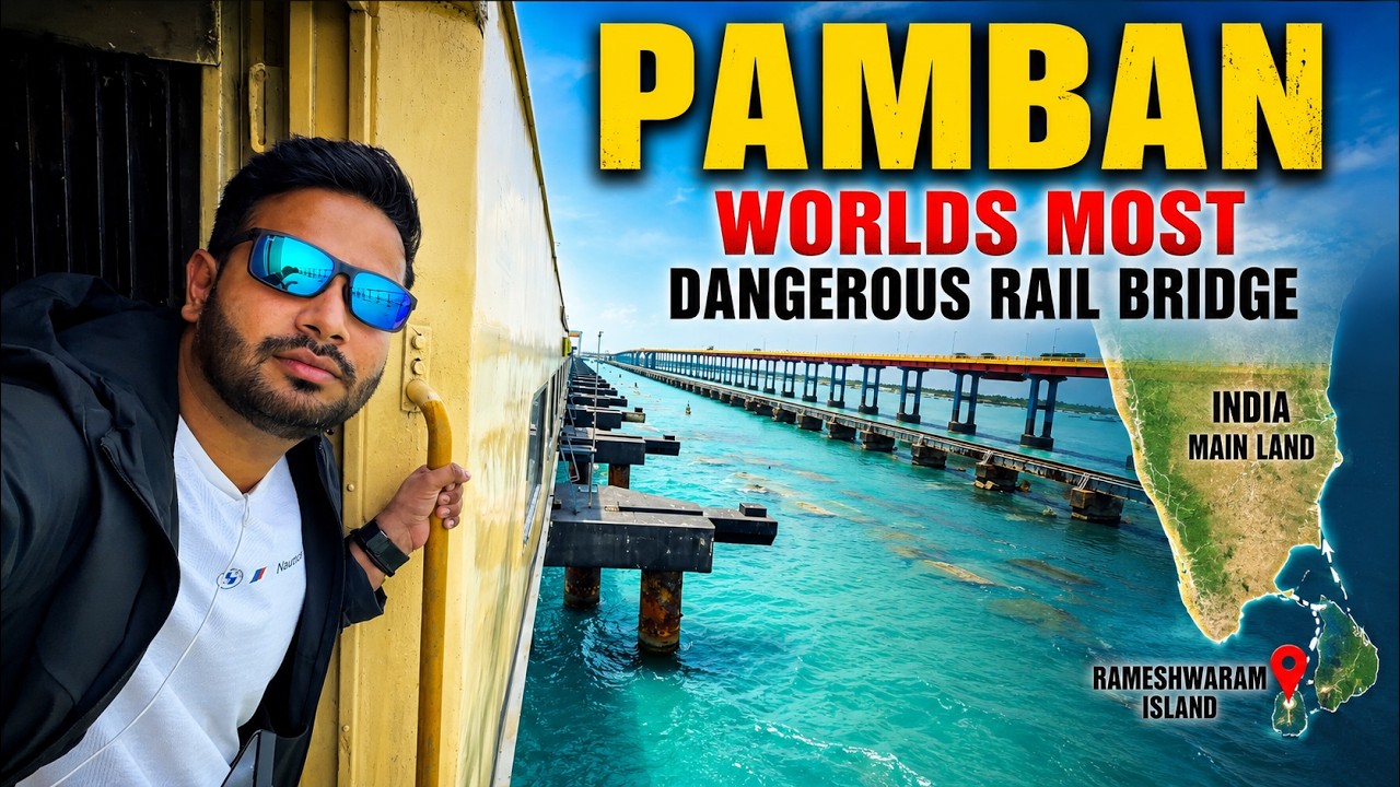 Train to World's Most Dangerous PAMBAN Bridge in Monsoon  || Amrita Express via Palakkad - Pollachi