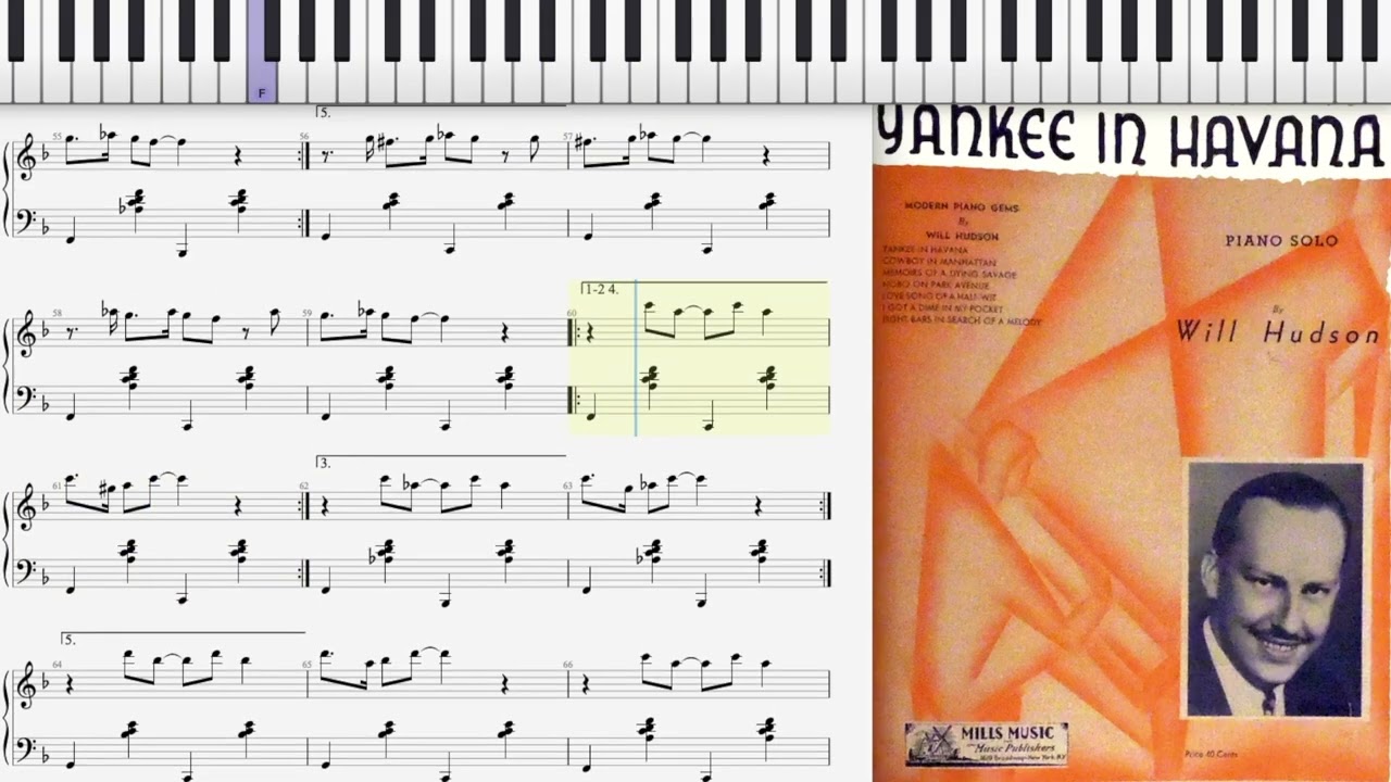 Yankee in Havana by Will Hudson (1935, Jazz piano)