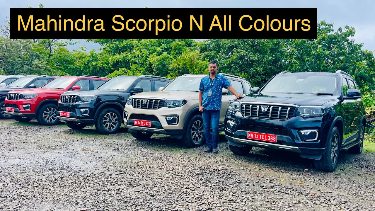 Mahindra Scorpio N 2022 года, все цвета: черный, белый, красный, золотой, серебристый