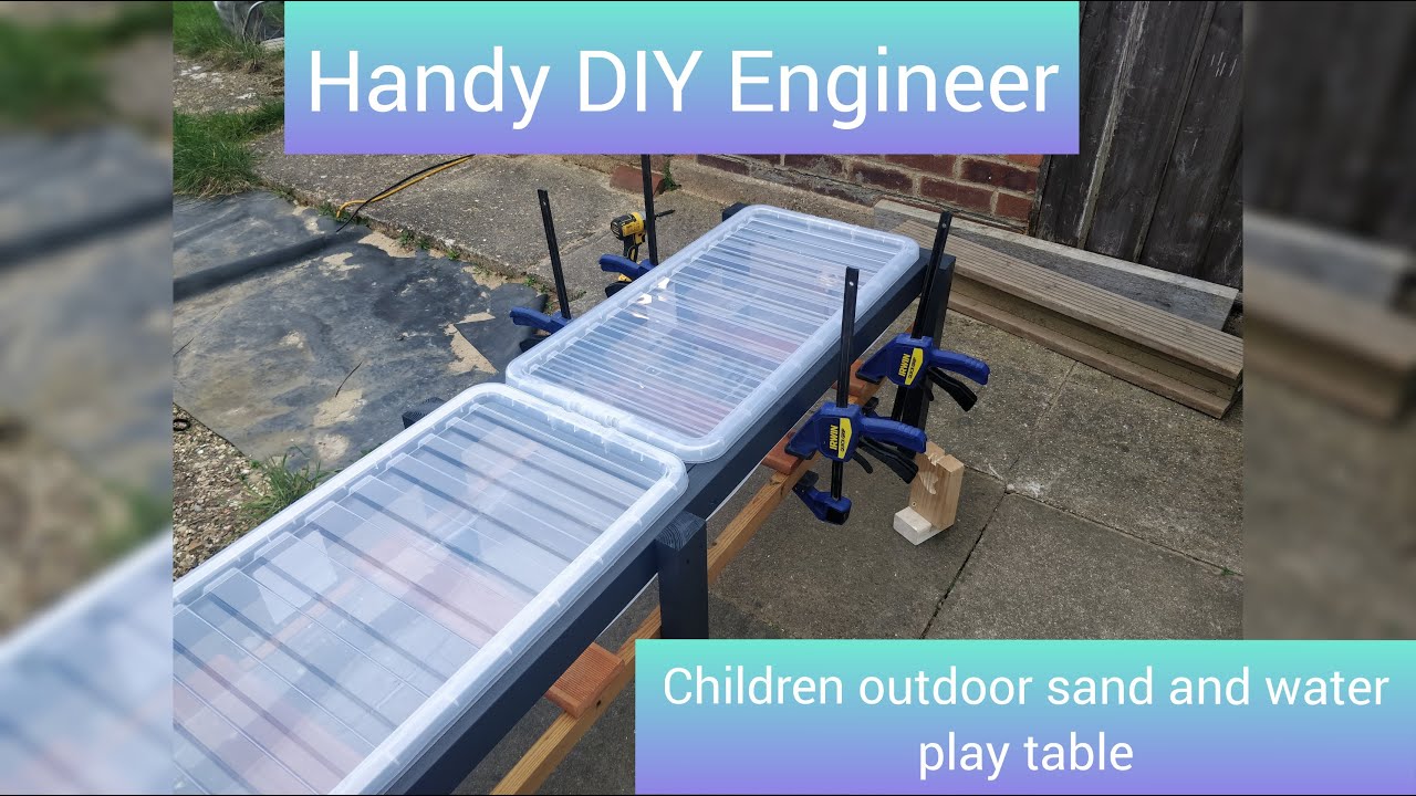 DIY Children outdoor play sand and water table for under &pound;50.