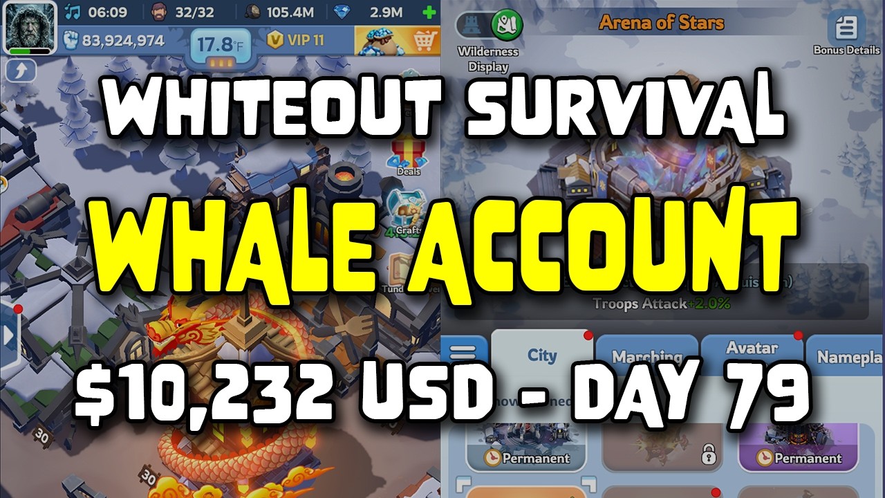 WOS Whale Account - $10,232 USD - Day 79