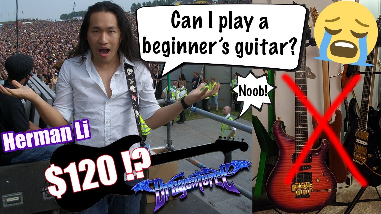 Can Rockstars Play a $120 Beginner Guitar Live? Herman Li DragonForce Guitar Review