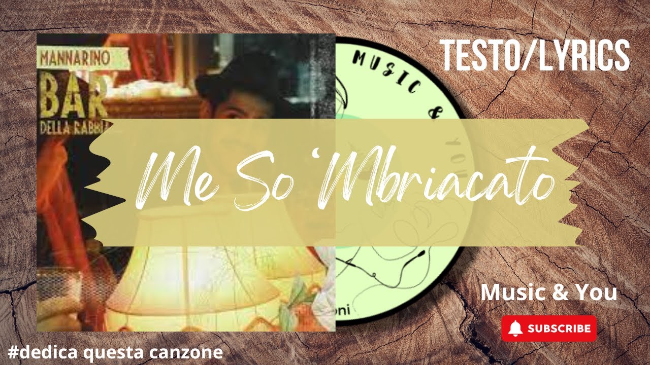 Me So 'Mbriacato - Mannarino | Testo / Lyrics 🇮🇹