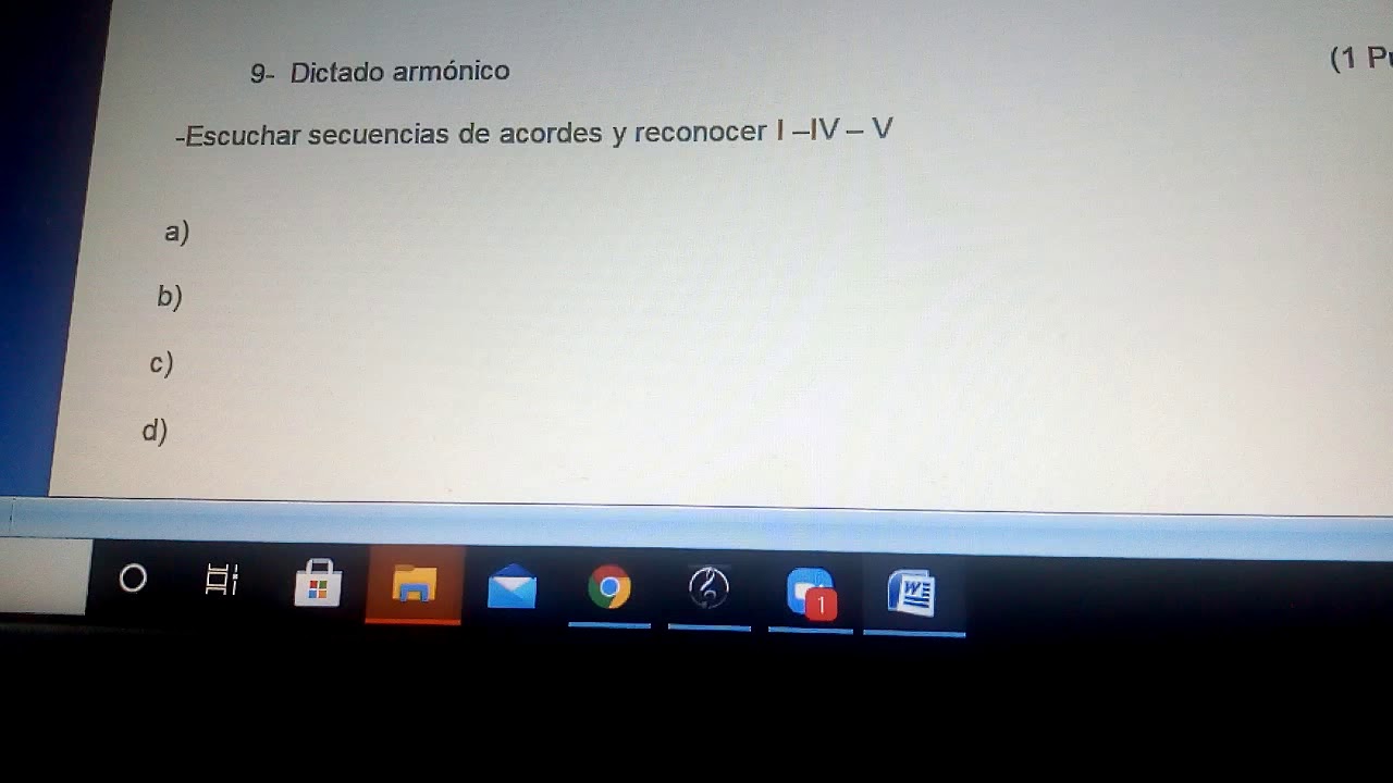 Dictado armónico. Lenguaje I