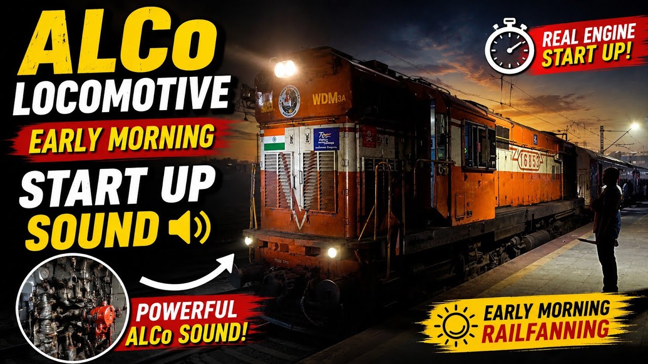Early Morning Startup of a ALCO Locomotive