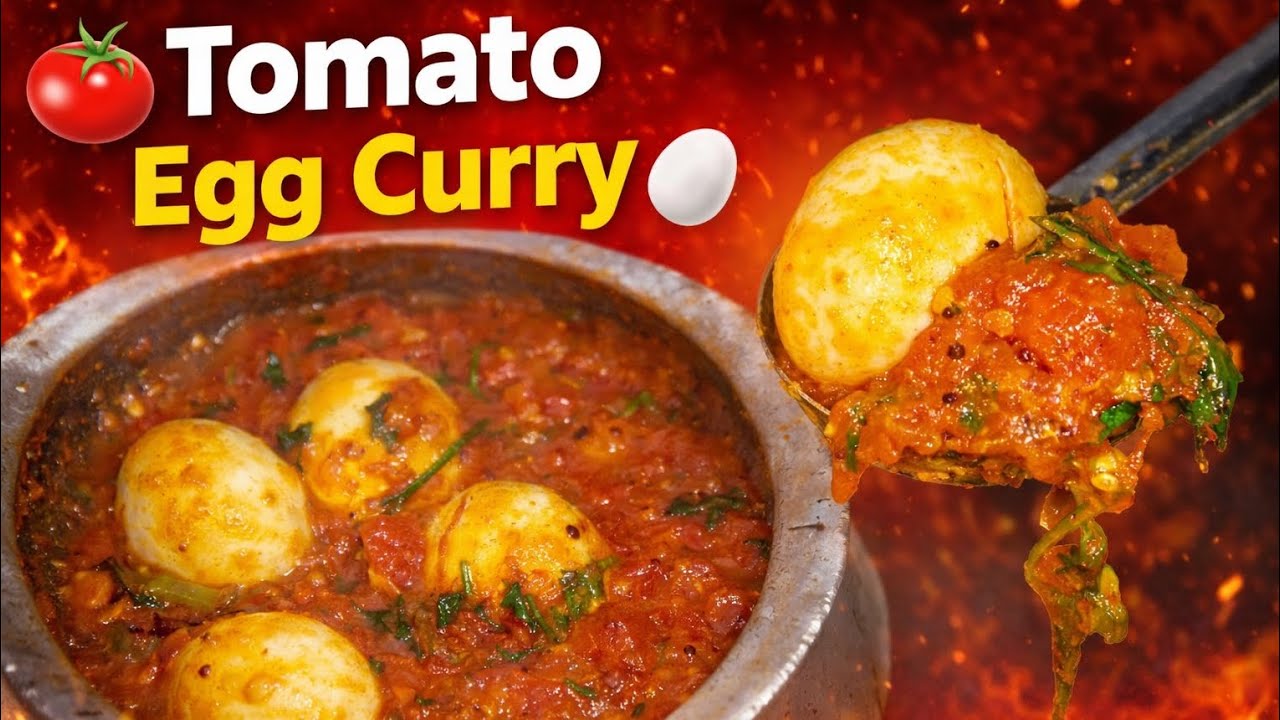 Tomato 🍅 Egg 🥚 Curry ASMR Cooking #food #asmr #cooking #streetfood #nonveg #egg #eggdish