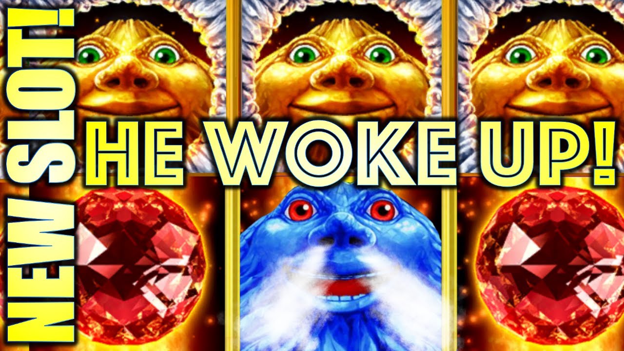 ★NEW SLOT!★ HE  WOKE UP!! VOLCANIC ROCK FIRE JACKPOTS Slot Machine (KONAMI)