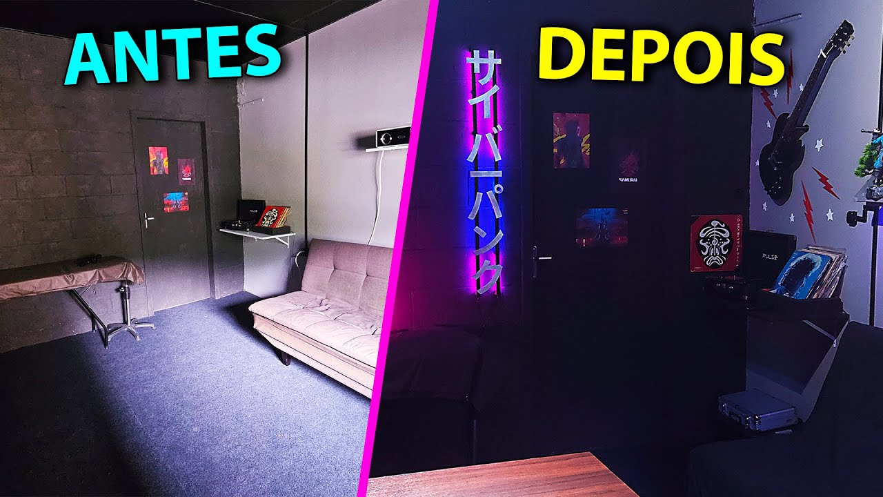 Transformei meu Quarto vazio em um Quarto Gamer Cyberpunk