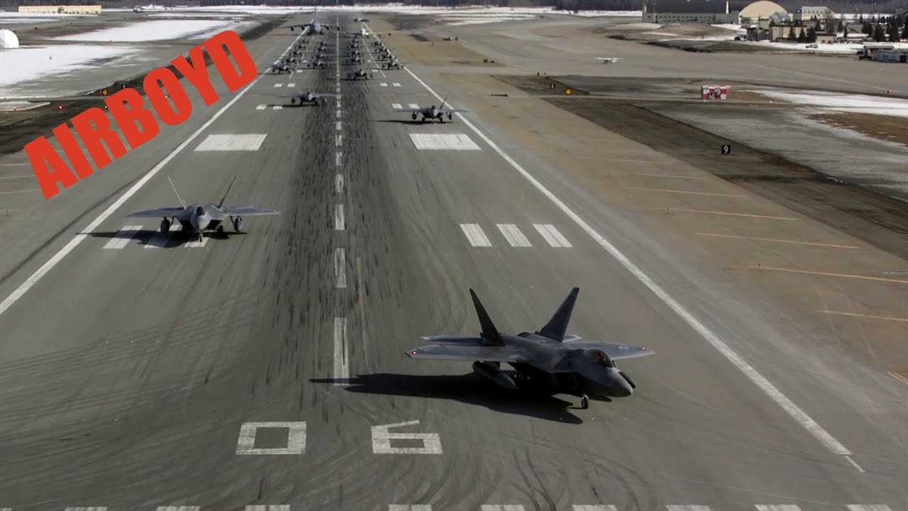 F-22 Elephant Walk And Takeoff • Joint Base Elmendorf-Richardson