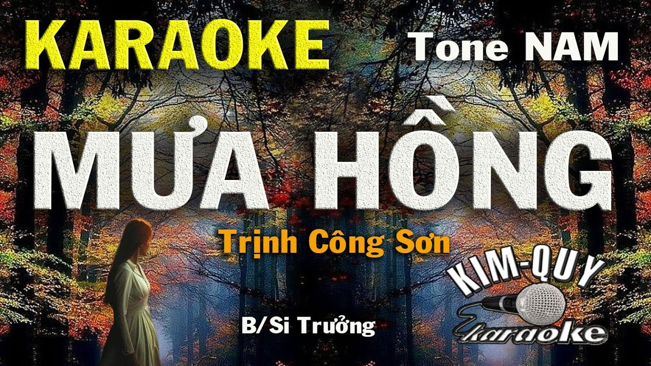 Karaoke MƯA HỒNG (Trịnh Công Sơn) Slow Ballad - Tone NAM (B/Si Trưởng) KIM QUY Karaoke