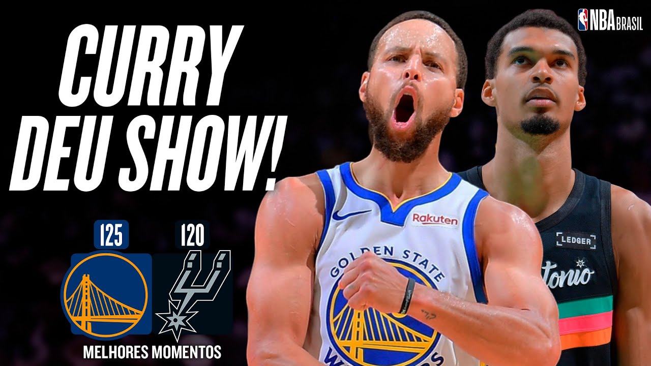 CURRY VS WEMBANYAMA! WARRIORS vencem SPURS com 46 pontos de Steph - Melhores Momentos