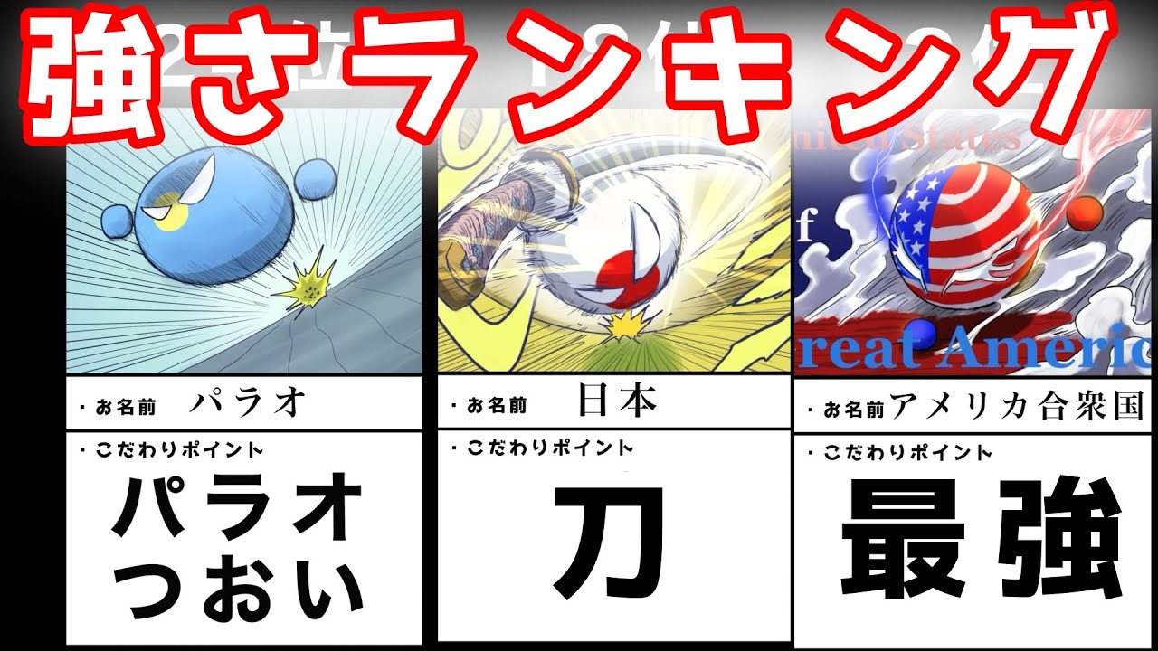 最強は誰だ！国旗バトル強さランキング！