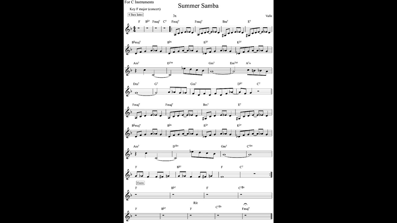 12-SUMMER SAMBA (SO NICE) BACKING TRACK