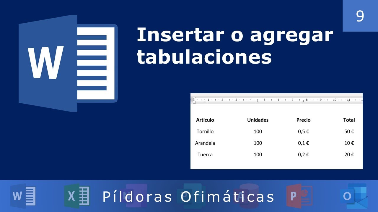 Insertar o agregar TABULACIONES en Word