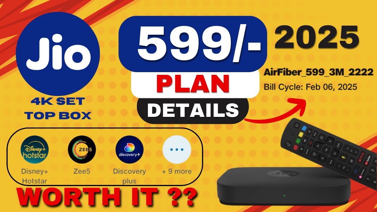 Jio Airfiber 599 Plan Details in 2025 - After One month of Usage - Worth It in 2025 ? OTT Apps !!