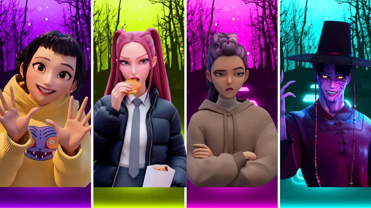 🎶 Zoey 🆚 Mira 🆚 Rumi 🆚 Jinu | Kpop demon hunters Tiles Hop EDM Rush