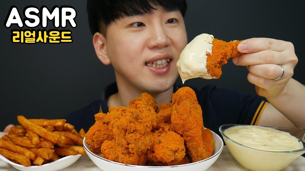 역대급 소리 갱신..네네치킨 매콤치즈스노윙! Best sound chicken! 리얼사운드 먹방 ENG Mukbang ASMR DoNam 도남이먹방