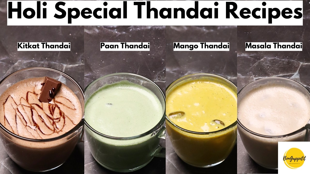 Holi Special Thandai Recipe | Masala Thandai | Mango Thandai | Chocolate Thandai | Paan Thandai