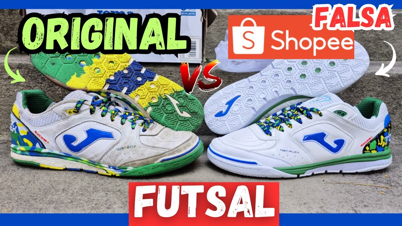 COMPREI NA SHOPEE👀 VALE❓🤷‍♂️ CHUTEIRA FUTSAL JOMA TOP FLEX REBOUND RÉPLICA X ORIGINAL CONFERE AI🔥