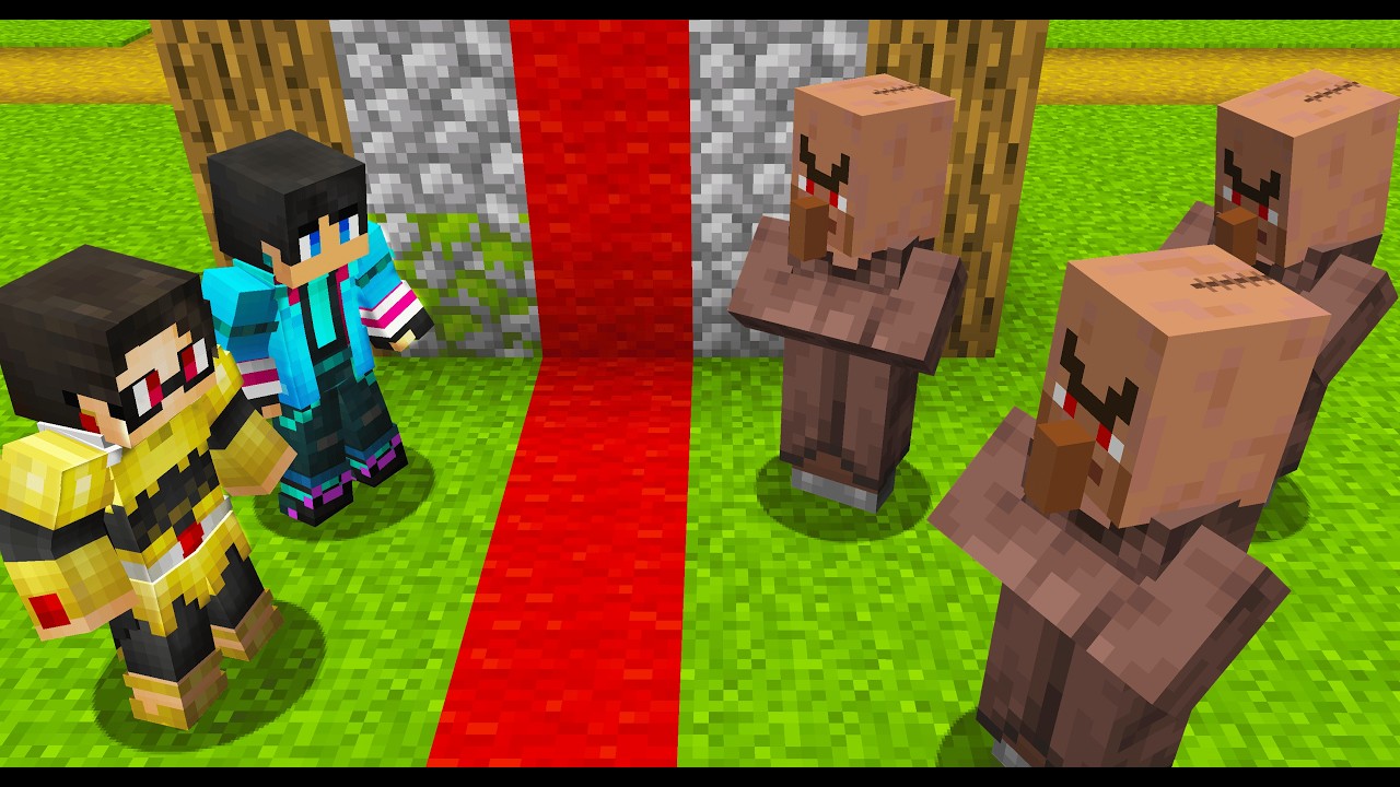 赤いラインで村が真っ二つに分かれた結果【 マイクラ / マインクラフト 】
