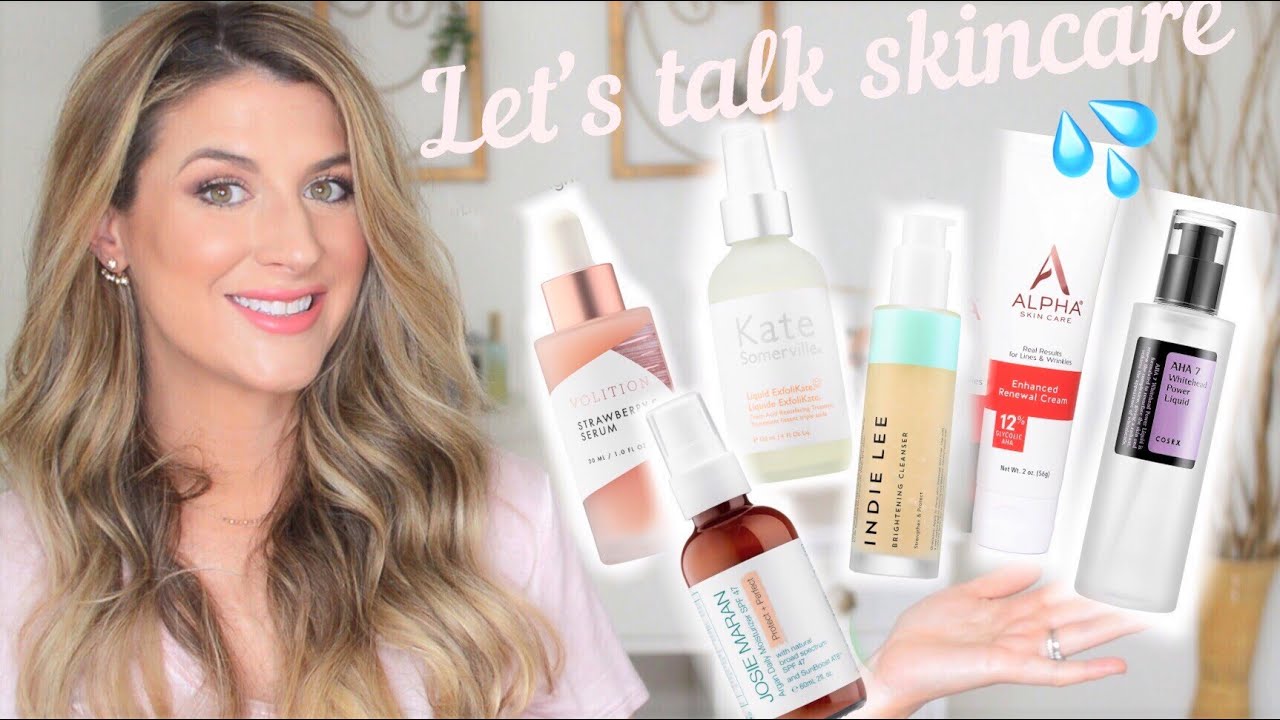 NIGHTTIME AND DAYTIME SKINCARE ROUTINE FOR DRY SKIN | WITH NEW SERUMS, EXFOLIATORS, AND SPF