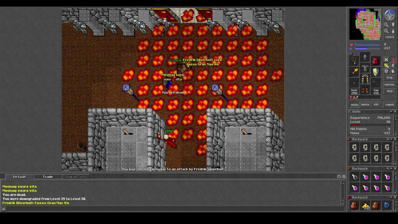 Old Tibia - PKS Double Kill in Edron and UE (7.6 2006 Amera)