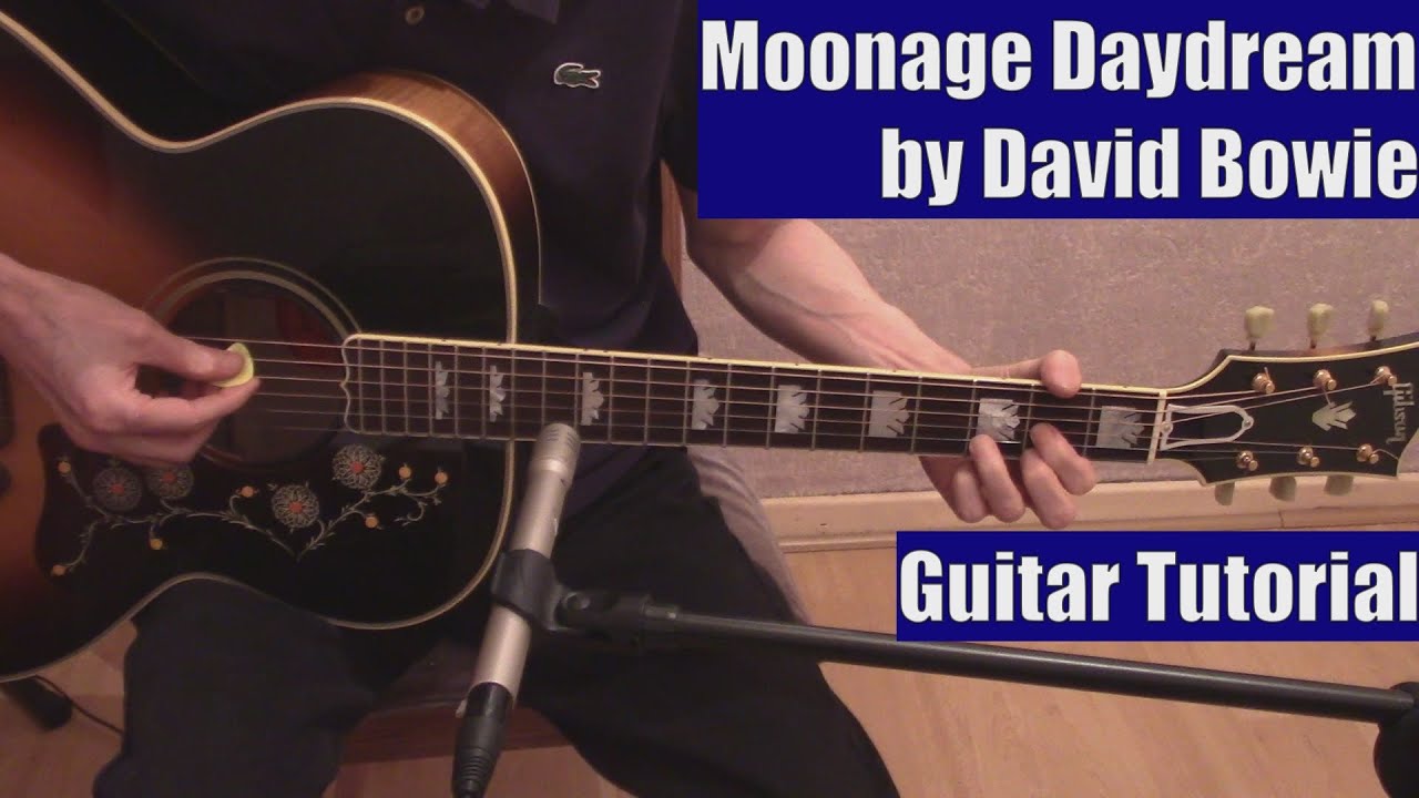 Moonage Daydream by David Bowie (Guitar Tutorial with the Isolated Vocal Track by David Bowie)